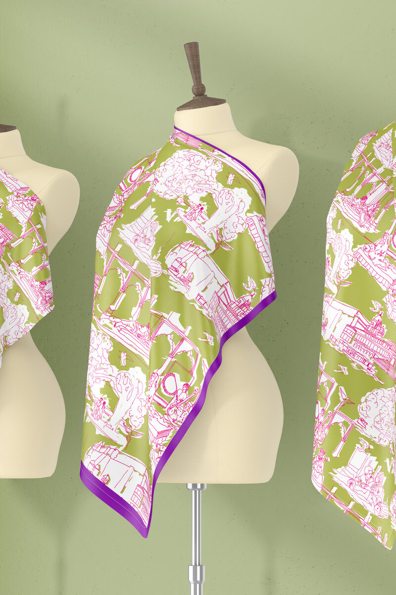 Scarf print on mannequin